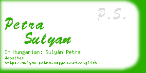 petra sulyan business card